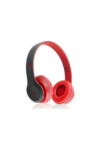 Urban Trends P47 Wireless Headphones - Stereo, FM Radio, MP3 Player, Built-in Microphone (Black/Red)
