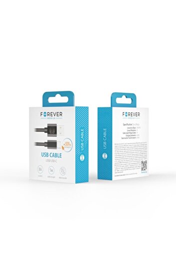 Forever USB - USB-C Cable 1.0 m 3A Black