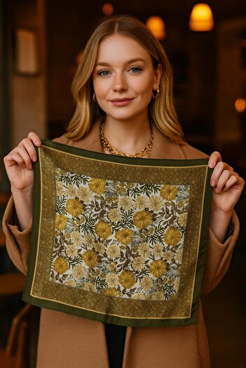 MARBERRY Flr11 Patterned Women's Scarf 70X70 cm