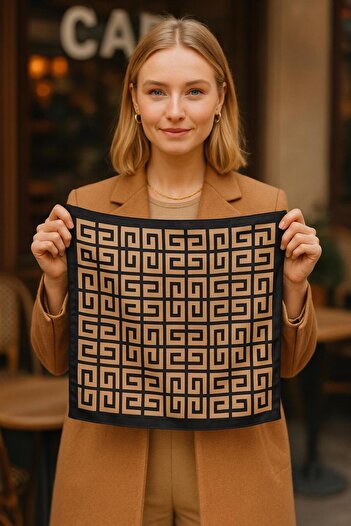 MARBERRY Flr33 Patterned Women's Scarf 70X70 cm