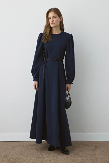 Hooopstore Belden Indigo Dress with Sitting Detail at the Waist