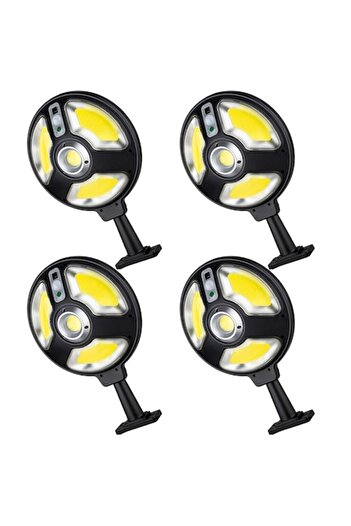 K KATHODE Set of 4 Solar-Powered Street Lamps, 150 COB LEDs, Motion/Dusk/Standby Sensor, Remote T-906C