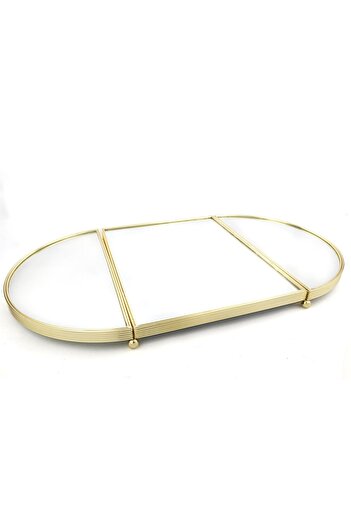 Mikasa Moor Gold Oval Mirrored Metal Jardiner Tray 79X45Cm