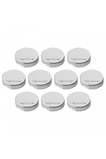 Magnetoplan ERGO Medium Whiteboard Magnets, 30 x 8 mm, silver, 10 pcs/set