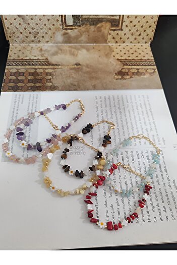 elbi bijuteri 6-Piece Natural Stone Bracelet