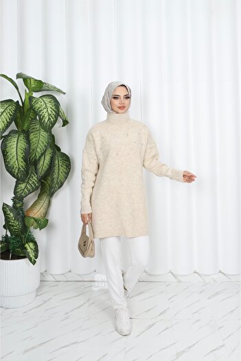 NİSUM MODA Stoned Knitwear Tunic