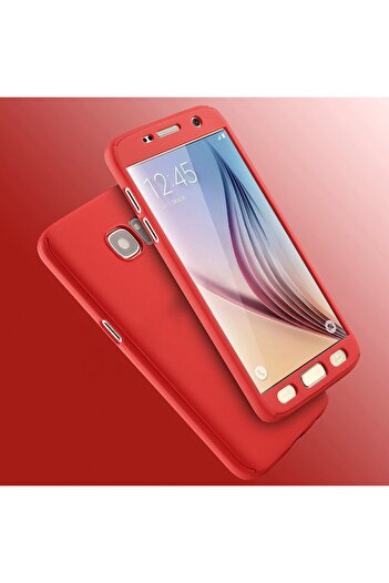 SOHO Case for Samsung Galaxy A7 (2017) Full Cover 360 Red + Screen Protector