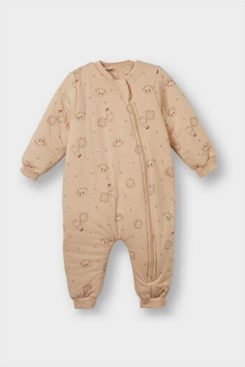 DeFacto Baby Boy 2.5 Tog Fiber Milk Printed Combed Cotton Romper (25 Wn)