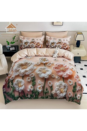 JOJO HOME 5D bedding, digital print, 6 pieces, fitted sheet, Flowers