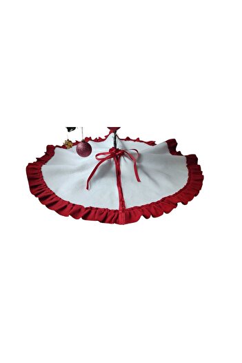MODA NUR Christmas Tree Skirt, Pine Tree Foot Mat Cover, White Color, Plush 77 cm
