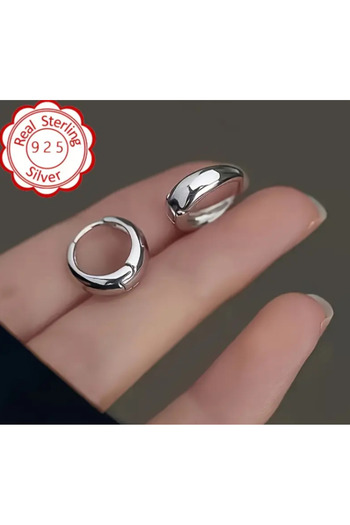 saratremo Round 925 Silver Earrings – Classic Glossy Model