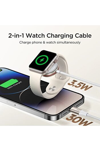 Joyroom Încărcător wireless pentru Apple Watch, Type-C la Lightning 30W, 3.5A, 9V, 1.5m - (S-IW012) - Alb