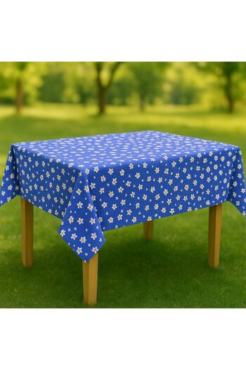 Budi Tablecloth & Picnic Cloth - Raschel Fabric 120 cm X 160 cm - Daisy Patterned