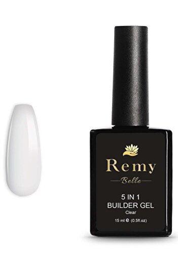 Remy Belle 5 IN 1 Builder Gel Clear 15ml - Nail Extension Tips and Strengthener (Cures under LED/UV
