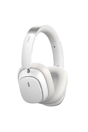 Baseus Wireless Over‑Ear Headphones, Moon White, Noise Cancelling