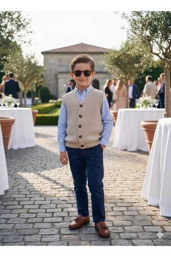 meriç bebe - bütün çocuklar melektir. mrc Boy's Thessaloniki Knitted Buttoned Sweater Vest Evening Dress & Casual Stylish Combination 5-8 Years Old