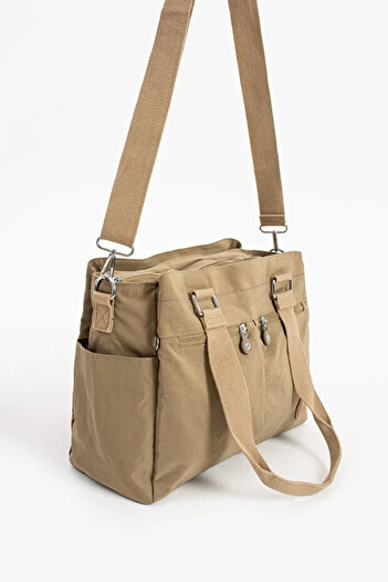 Sanmorris Women's Crinkle Fabric Large Size Crossbody Hand & Shoulder Bag