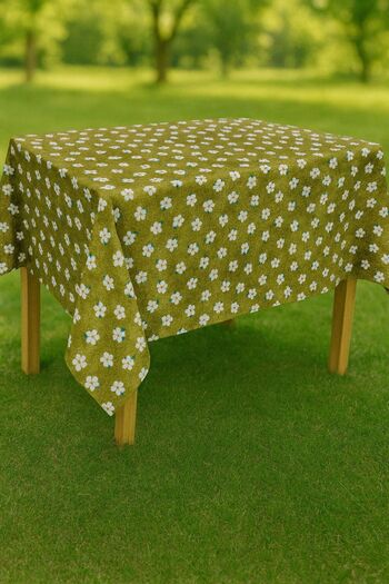 Budi Tablecloth & Picnic Cloth - Raschel Fabric 120 cm X 160 cm - Daisy Patterned