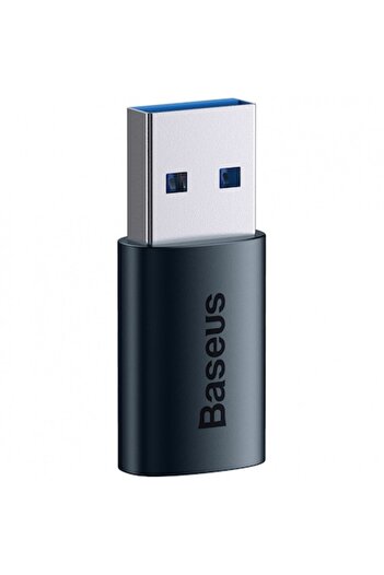 Baseus Adaptor Mini OTG USB 3.1 (USB-A la USB-C), Carcasă metalică, Albastru