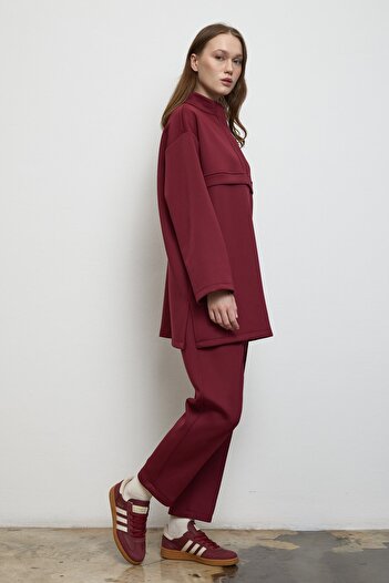 QANU Silva Trouser Suit Burgundy