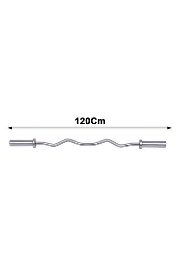 YALLA HomeGym Olympic Curl Bar (1.2M/12KG), Chrome EZ Bar for Weightlifting