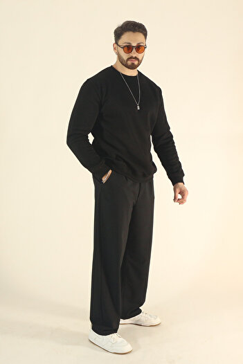 INFLUYENTE Men's Winter 3-Thread Soft Filled Sweatshirt - Regular Crew Neck