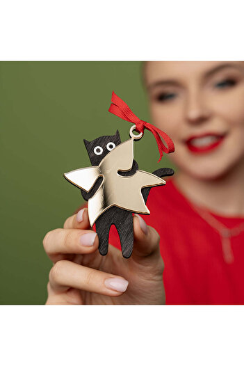 I WOOD BE Cat Plexi Star Ornament