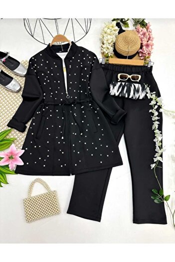 MODA VEDAT Pearl Detail Scuba Suit
