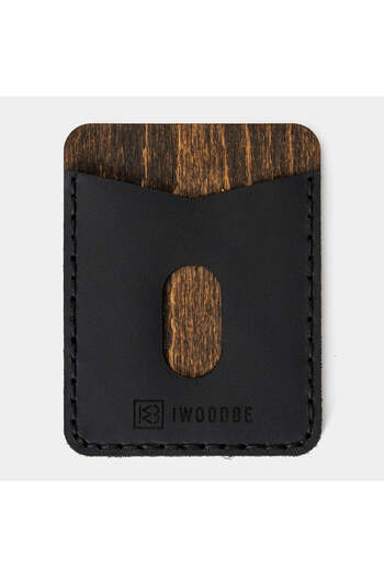 I WOOD BE Black cardholder