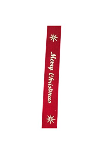 Yara Decorative Christmas ribbon, velvet, Merry Christmas and golden reindeer pattern, 2.5 cm x 2