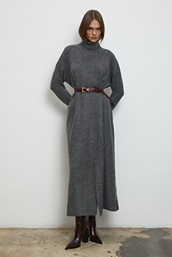 QANU Slit Knitwear Tunic Gray