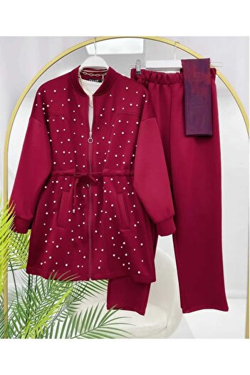 MODA VEDAT Pearl Detail Scuba Suit