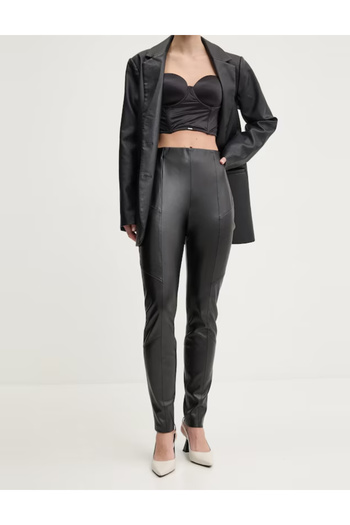 Hugo Boss Hugo Boss faux leather trousers, black