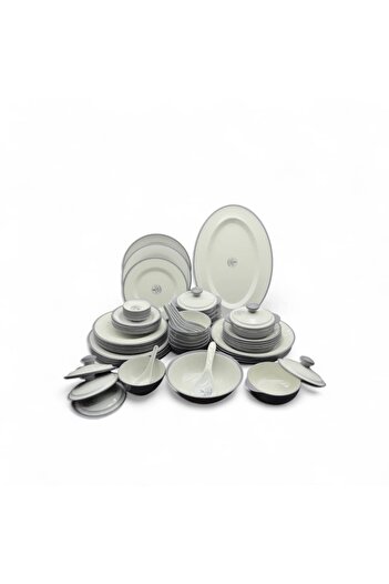 CC 57-piece gray melamine dinner set