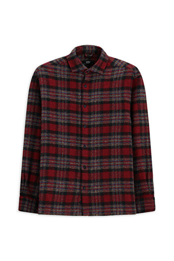 Kiğılı Long Sleeve Oversized Fit Plaid Cotton Shirt