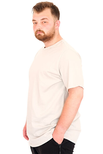 ModeXL Fashion XL Large Size Men's T-Shirt Crew Neck Basic U25162 Gray