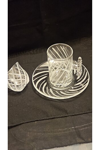 Keopsantique home Rain Pattern with Glass Plate 18 Pieces Tea Set
