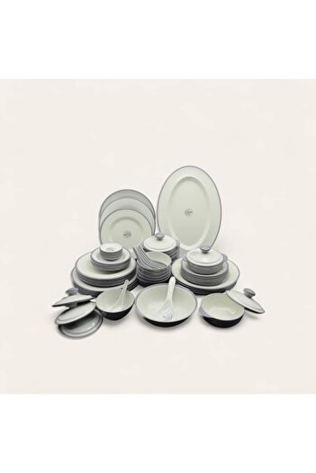 CC 57-piece gray melamine dinner set