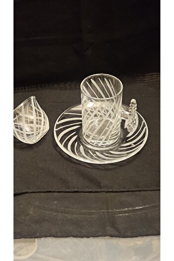 Keopsantique home Rain Pattern with Glass Plate 18 Pieces Tea Set