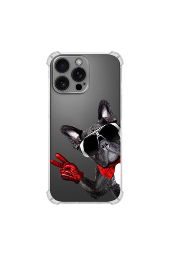 PrintiFy Dog 2 Printed Corner Protection Anti-Shock Transparent Case Compatible with Apple iPhone 16 Pro Max