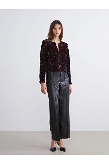 LC Waikiki Crew Neck Sequined Women's Jacket (W5)