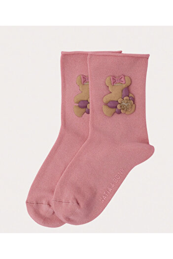 Katia&Bony Girl's Teddy Accessory Elasticless Modal Socks Light Pink