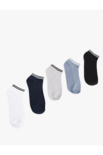 Koton Striped Cotton 5-Piece Booties Socks Set