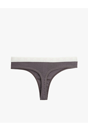 Koton Cotton Color Contrast Elastic Detail Comfortable Fit String Panties