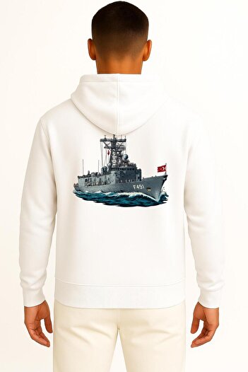 Bahriyeli Collection Hooded Tcg Giresun F-491 Unisex Sweatshirt with Pocket and Back Design