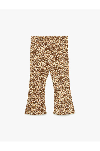 Koton Leopard Patterned Elastic Waist Cotton Spanish Leggings