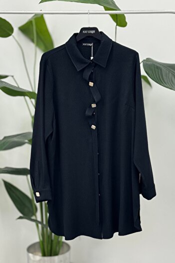 FUAT GÜRSEN Fuat Gürşen 4354 Shiny Button Detail Tunic