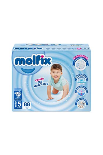 Molfix مولفيكس حفاض مقاس (5) صندوق ميجا 88 حفاض