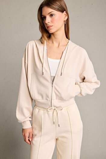 DeFacto Hooded Modal Zippered Sweatshirt G2915Ax25Au