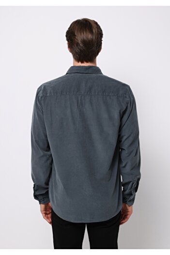 Colin's Regular Fit Shirt Neck Plain Men's Green Long Sleeve Shirt